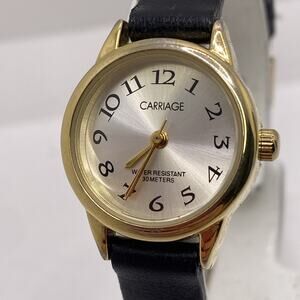 Carriage Timex Gold Tone Watch New Battery